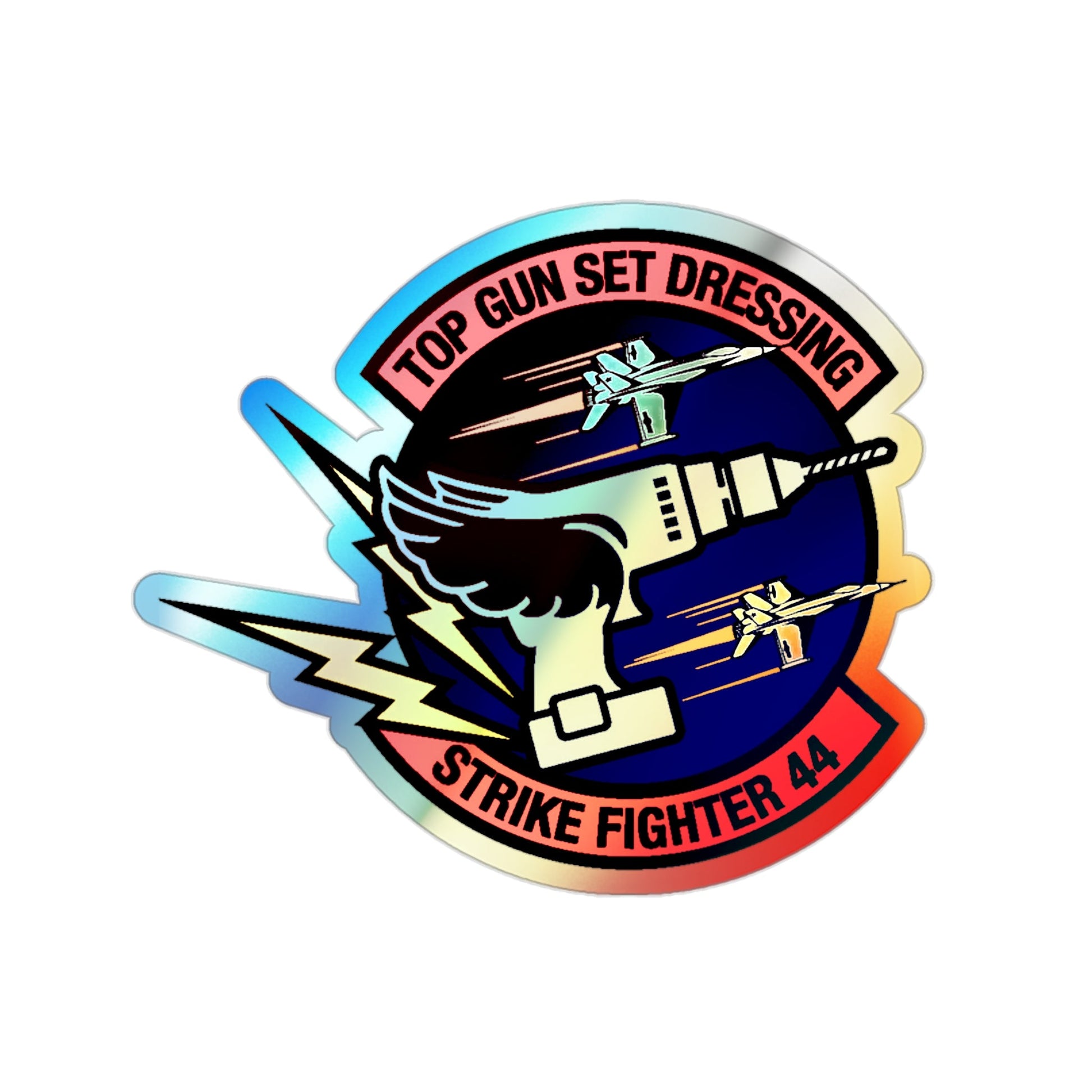 Top Gun Strike Fiighter 44 (U.S. Navy) Holographic STICKER Die-Cut Vinyl Decal-2 Inch-The Sticker Space