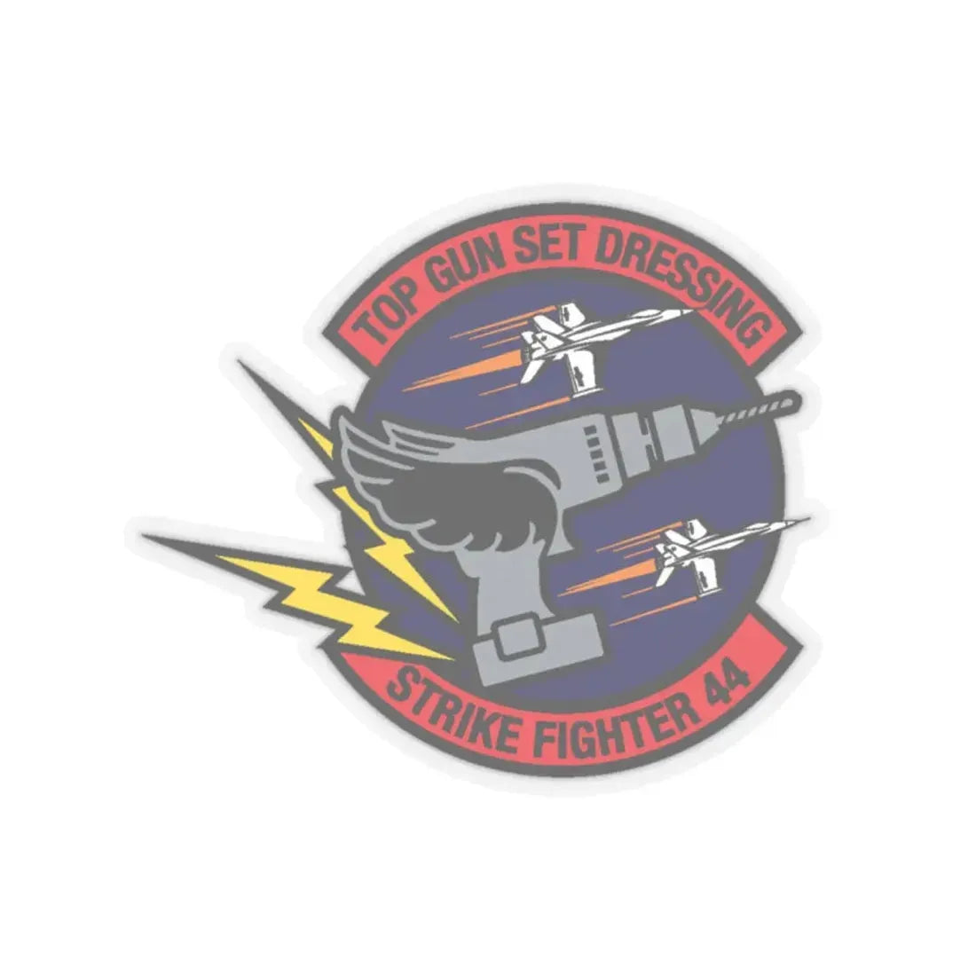 Top Gun Strike Fiighter 44 (U.S. Navy) STICKER Vinyl Kiss-Cut Decal 2 Inch Transparent - The Sticker Space