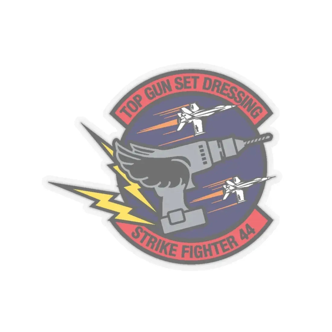Top Gun Strike Fiighter 44 (U.S. Navy) STICKER Vinyl Kiss-Cut Decal 3 Inch Transparent - The Sticker Space