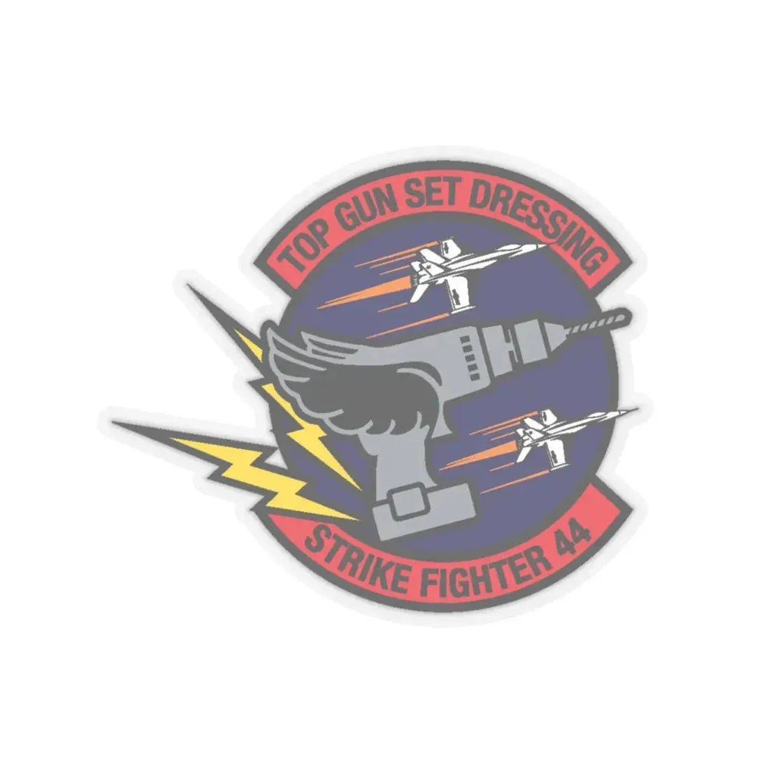 Top Gun Strike Fiighter 44 (U.S. Navy) STICKER Vinyl Kiss-Cut Decal 4 Inch Transparent - The Sticker Space
