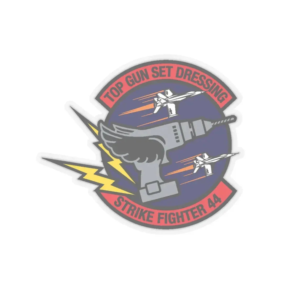 Top Gun Strike Fiighter 44 (U.S. Navy) STICKER Vinyl Kiss-Cut Decal 6 Inch Transparent - The Sticker Space