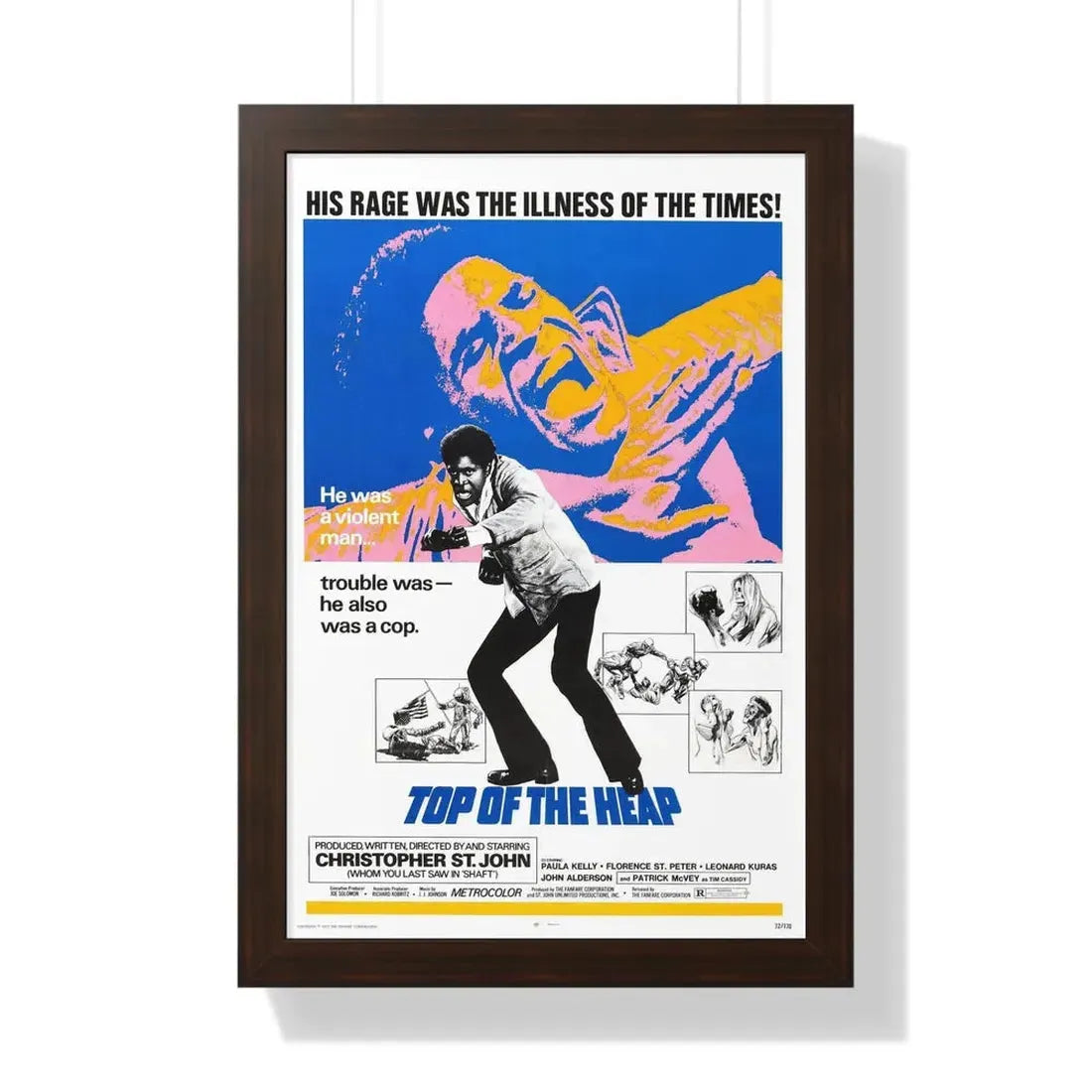 TOP OF THE HEAP 1972 - Framed Movie Poster 16″ x 24″ Walnut - The Sticker Space