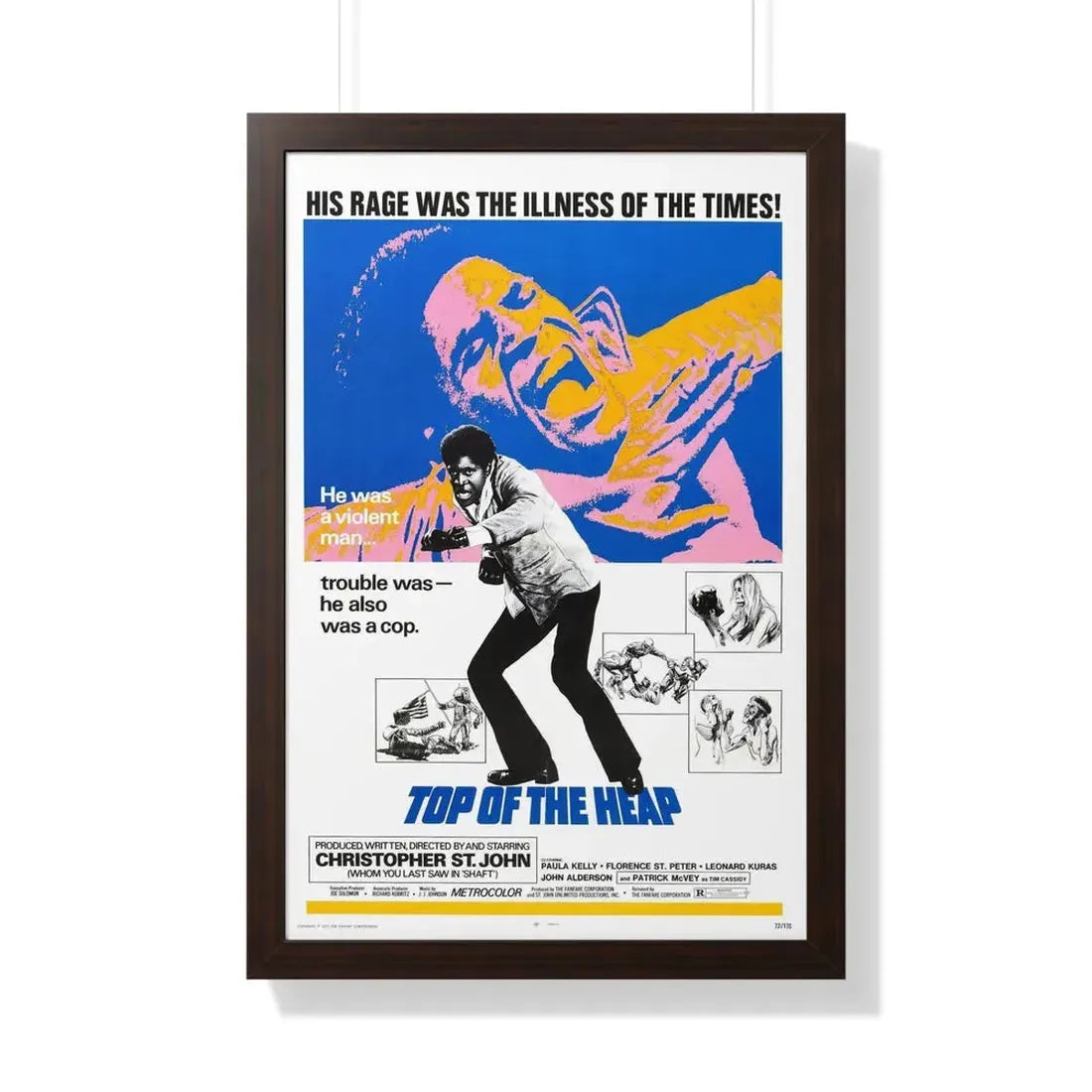 TOP OF THE HEAP 1972 - Framed Movie Poster 20" x 30" Walnut - The Sticker Space