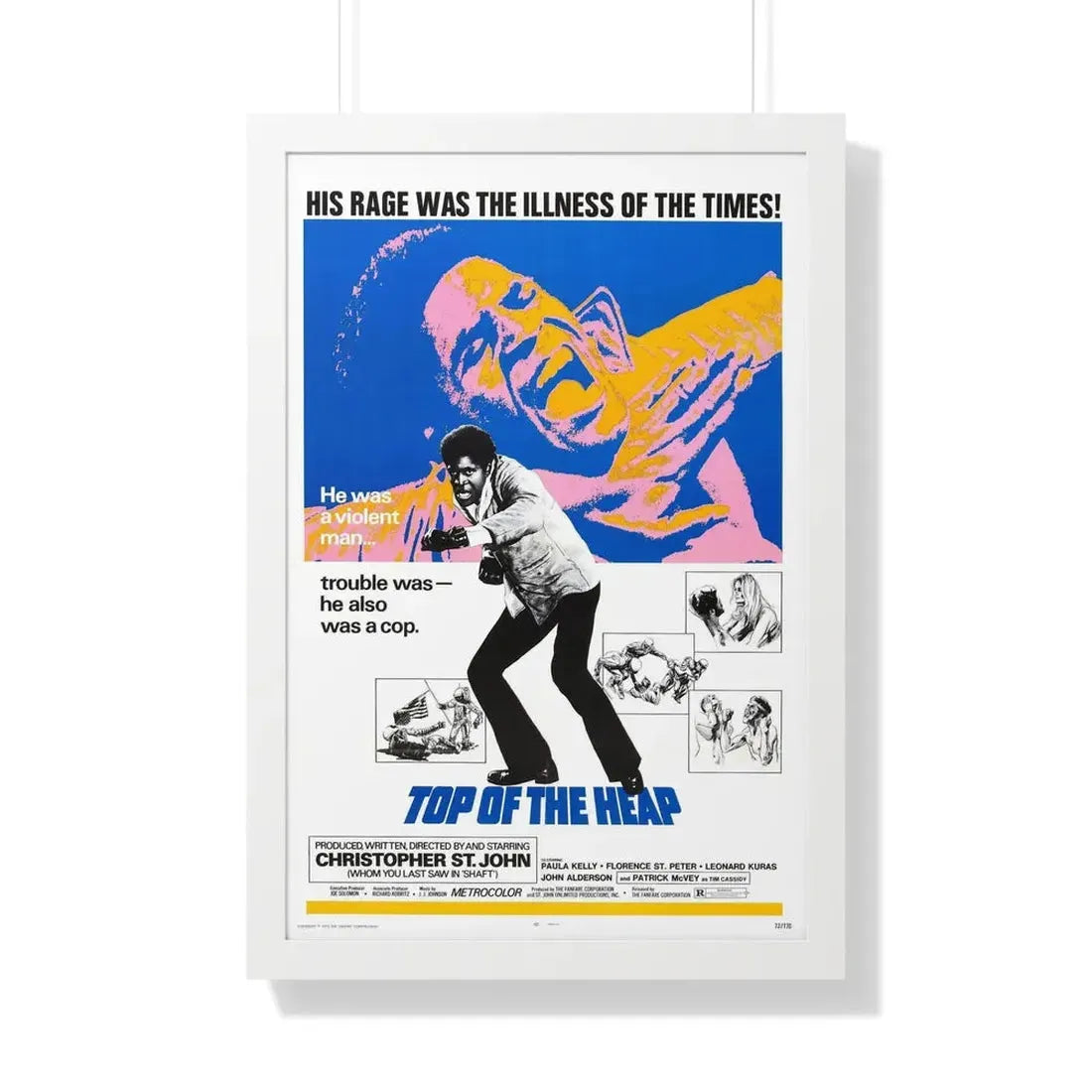 TOP OF THE HEAP 1972 - Framed Movie Poster 20" x 30" White - The Sticker Space