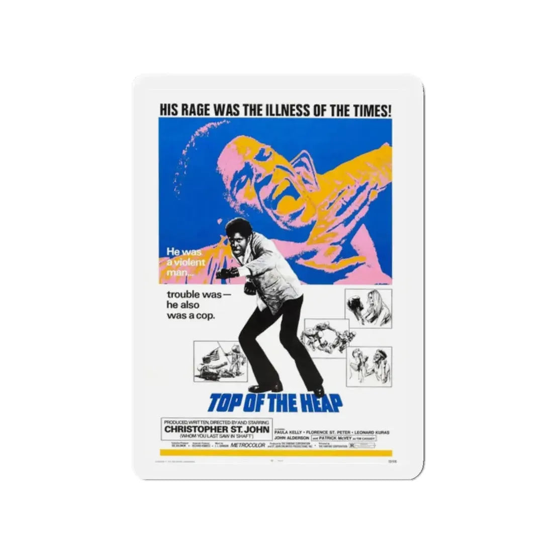 TOP OF THE HEAP 1972 Movie Poster - Refrigerator Magnet 2 Inch - The Sticker Space