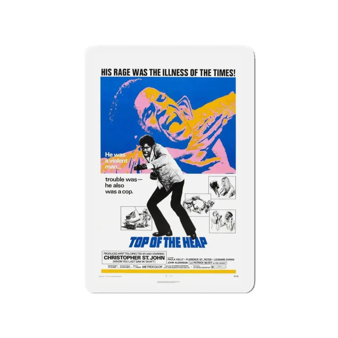 TOP OF THE HEAP 1972 Movie Poster - Refrigerator Magnet 3 Inch - The Sticker Space