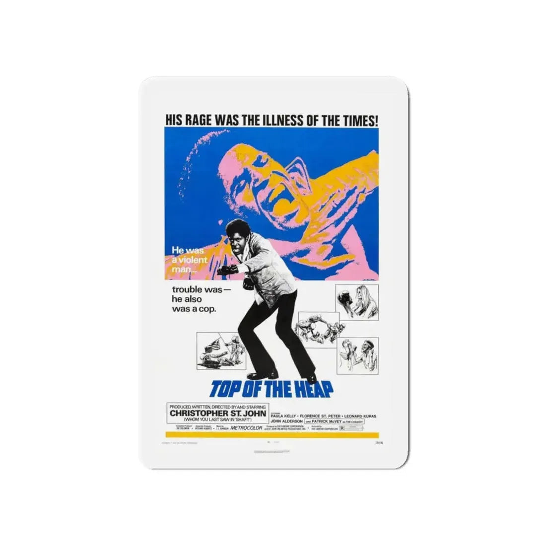 TOP OF THE HEAP 1972 Movie Poster - Refrigerator Magnet 4 Inch - The Sticker Space
