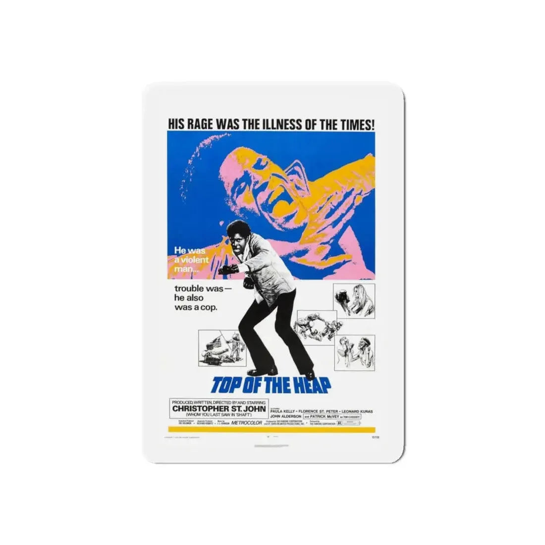 TOP OF THE HEAP 1972 Movie Poster - Refrigerator Magnet 6 Inch - The Sticker Space