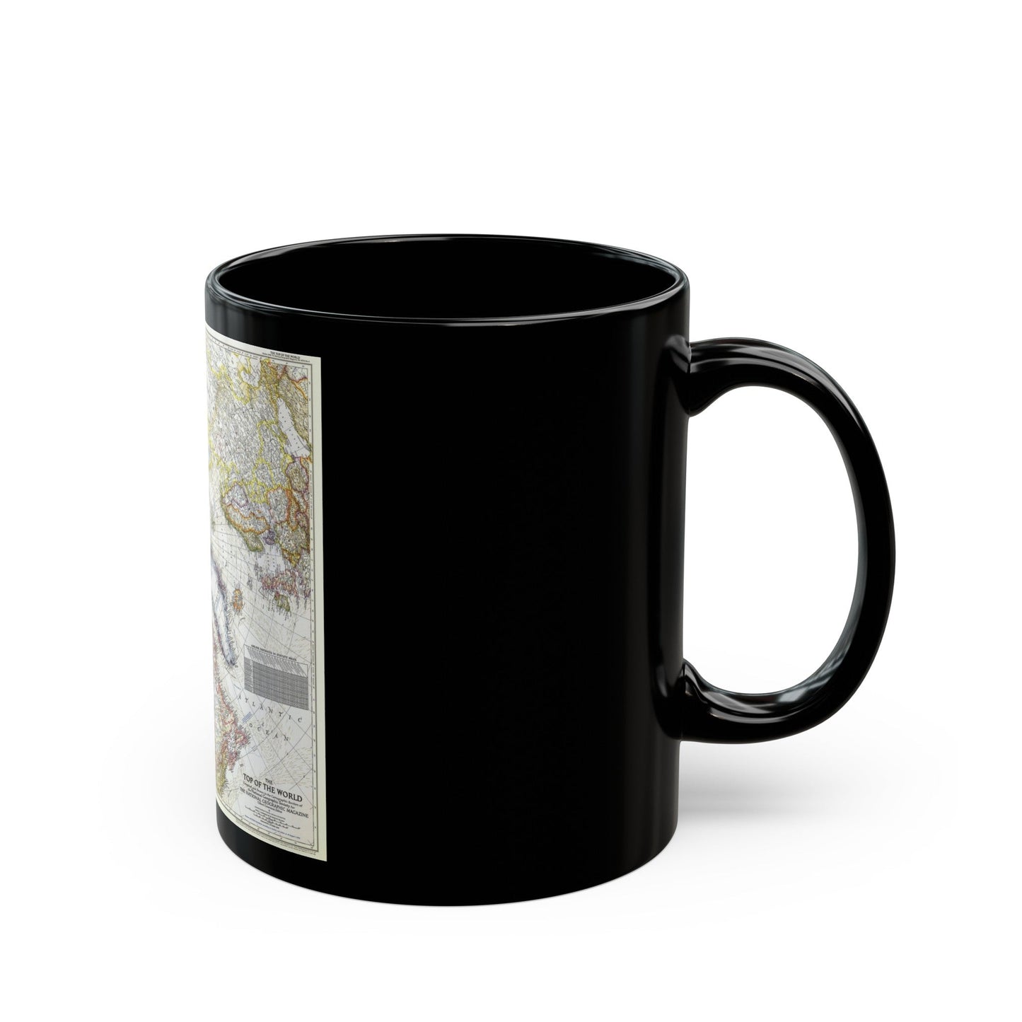 Top Of The World (1949) (Map) Black Coffee Mug-The Sticker Space