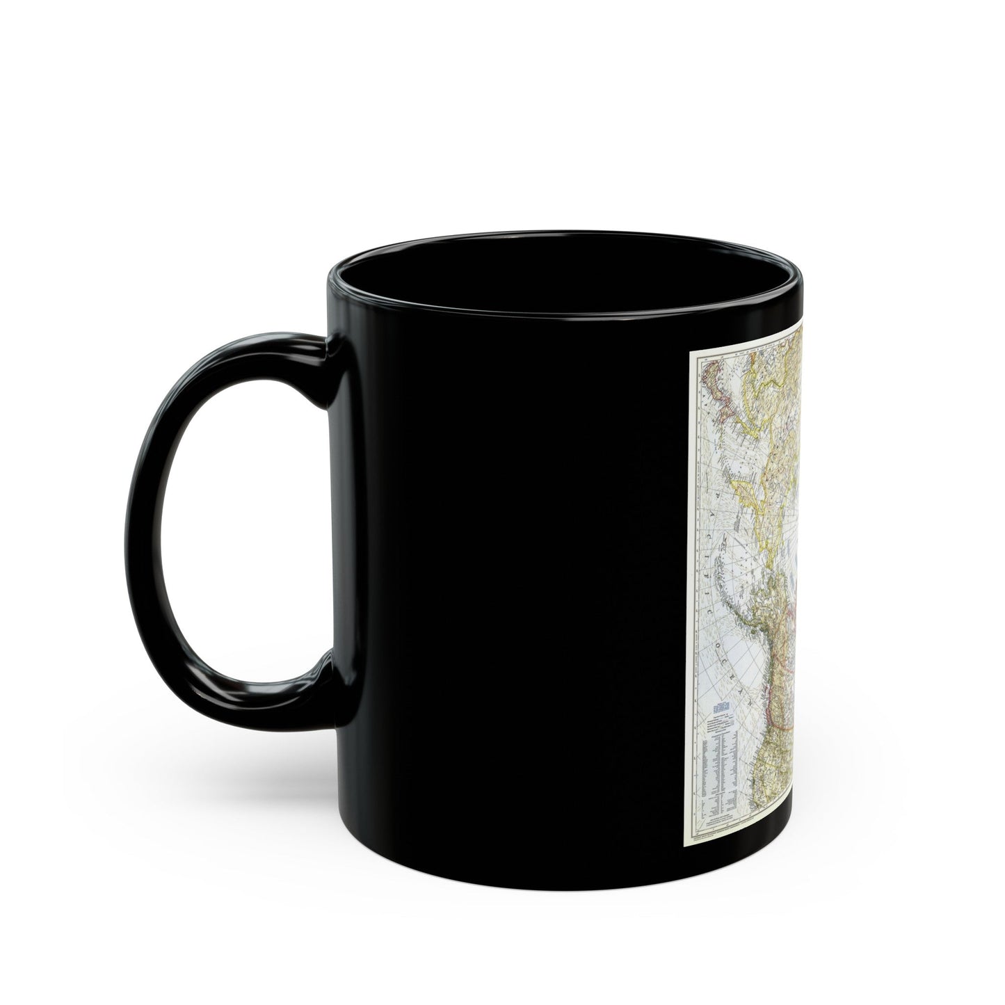 Top Of The World (1949) (Map) Black Coffee Mug-The Sticker Space