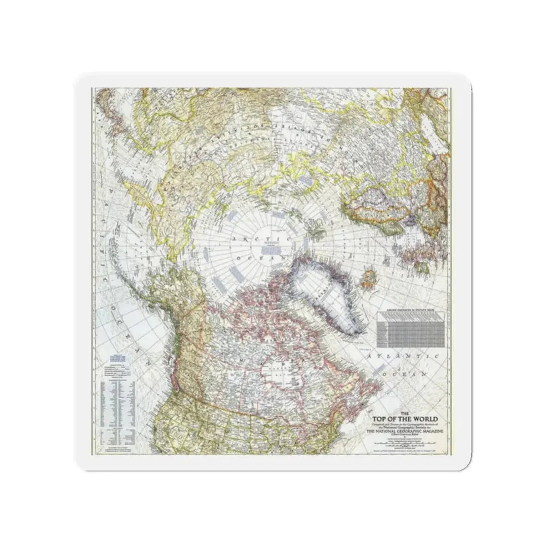 Top Of The World (1949) (Map) Refrigerator Magnet 2 Inch - The Sticker Space