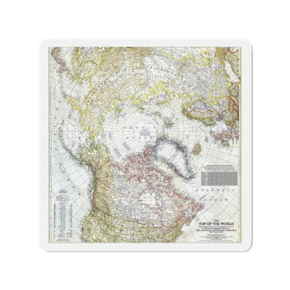 Top Of The World (1949) (Map) Refrigerator Magnet 2 Inch - The Sticker Space