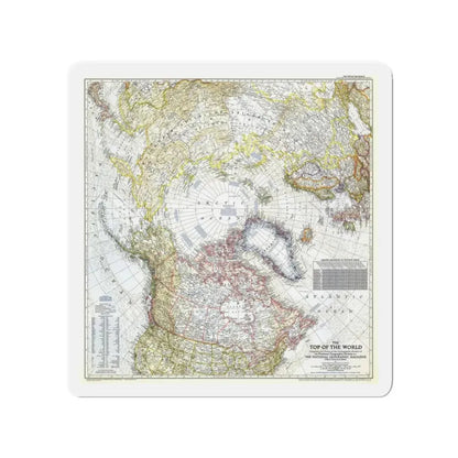 Top Of The World (1949) (Map) Refrigerator Magnet 3 Inch - The Sticker Space