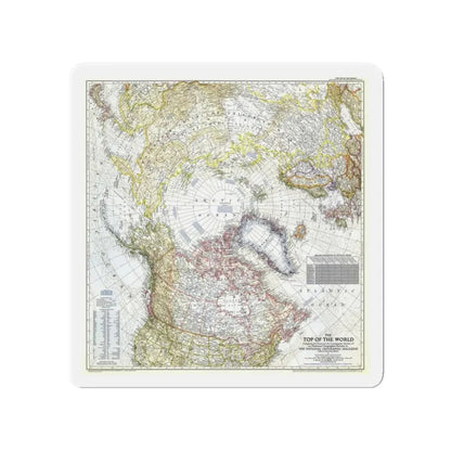 Top Of The World (1949) (Map) Refrigerator Magnet 4 Inch - The Sticker Space