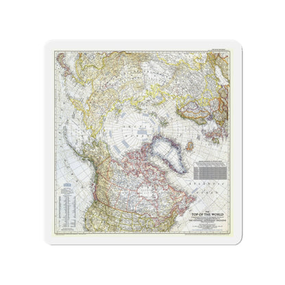 Top Of The World (1949) (Map) Refrigerator Magnet-4" x 4"-The Sticker Space