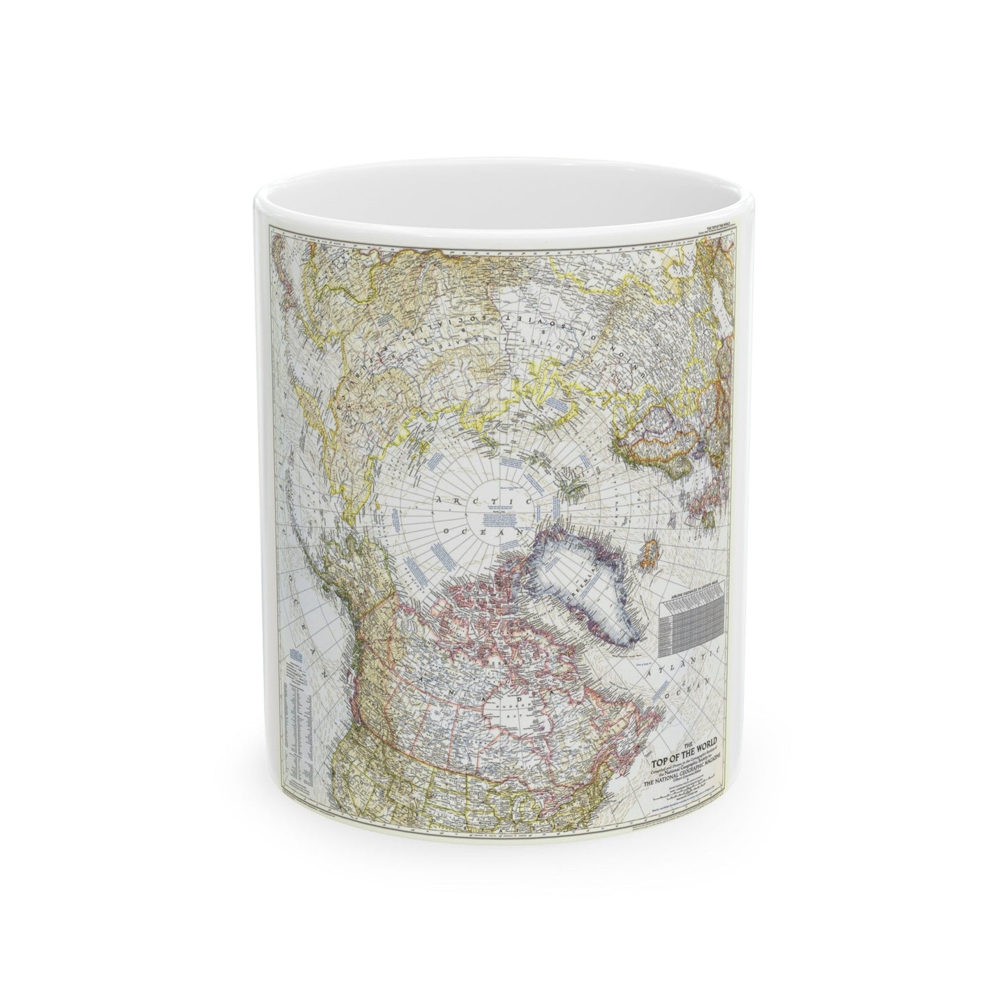 Top Of The World (1949) (Map) White Coffee Mug-11oz-The Sticker Space