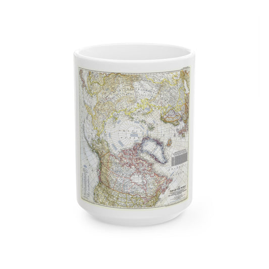 Top Of The World (1949) (Map) White Coffee Mug-15oz-The Sticker Space