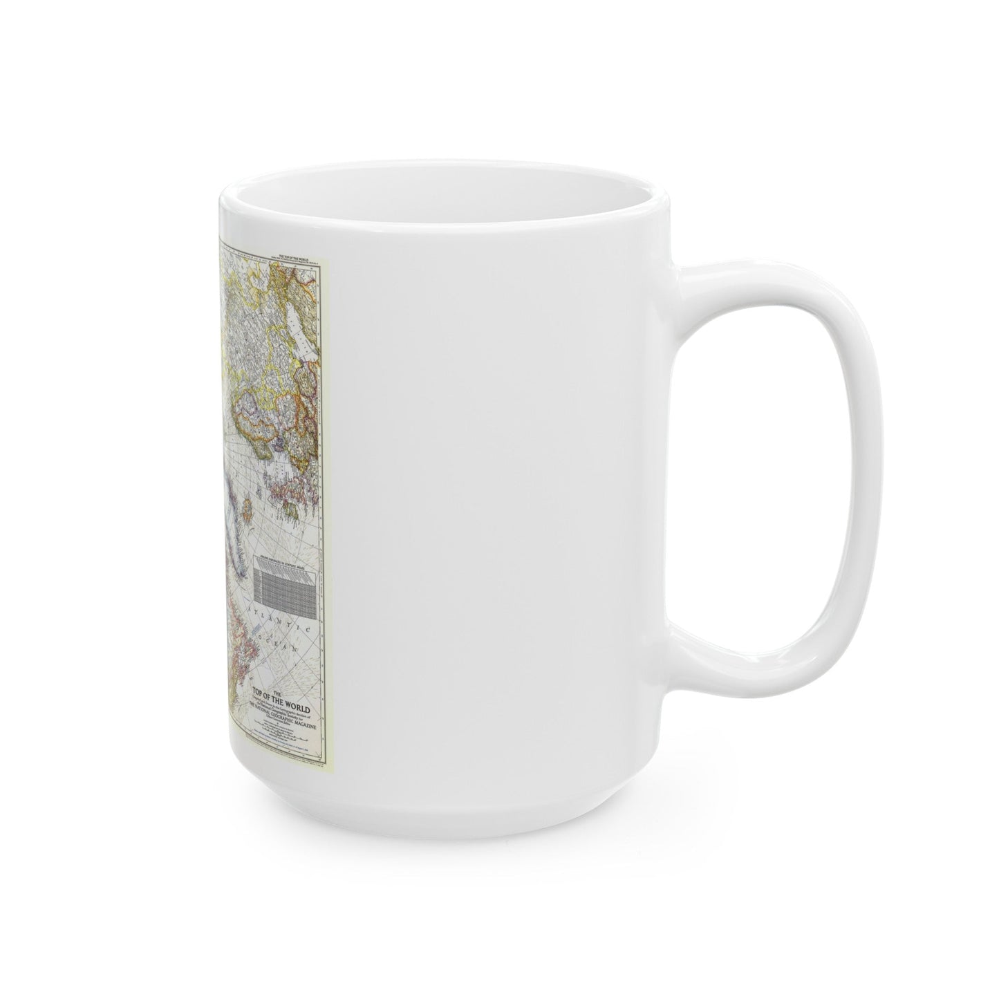 Top Of The World (1949) (Map) White Coffee Mug-The Sticker Space