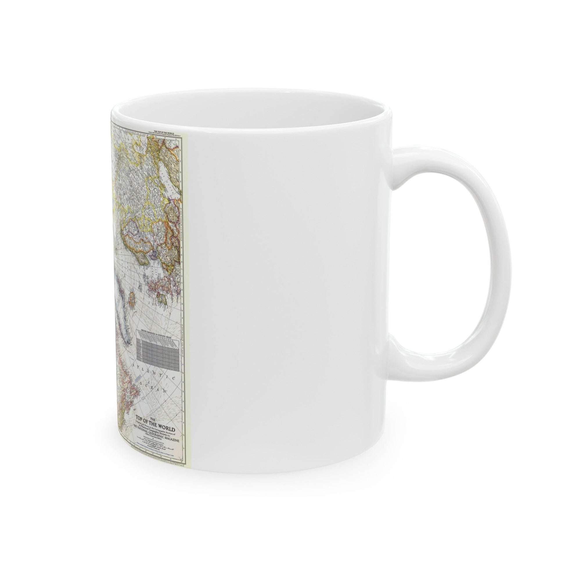 Top Of The World (1949) (Map) White Coffee Mug-The Sticker Space