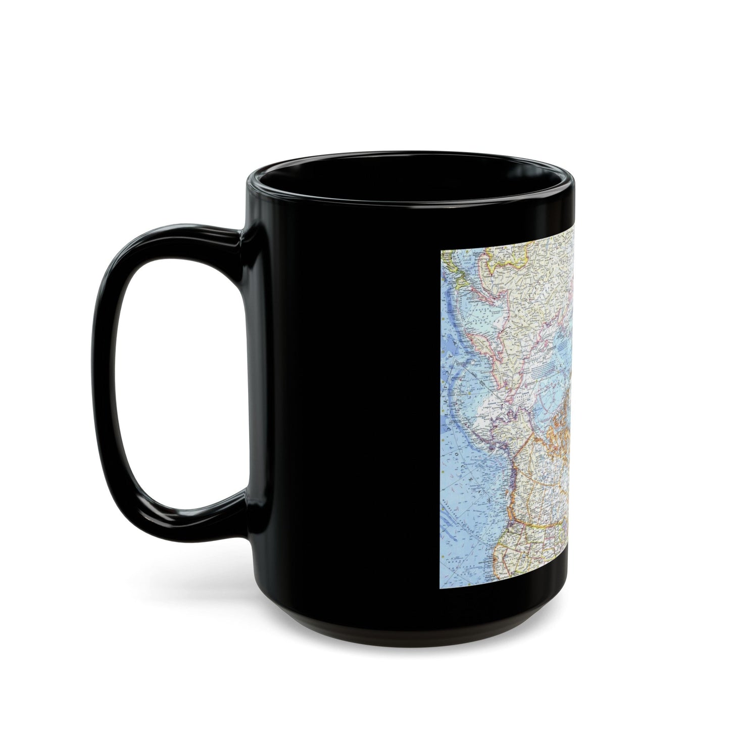 Top Of The World (1965) (Map) Black Coffee Mug-The Sticker Space