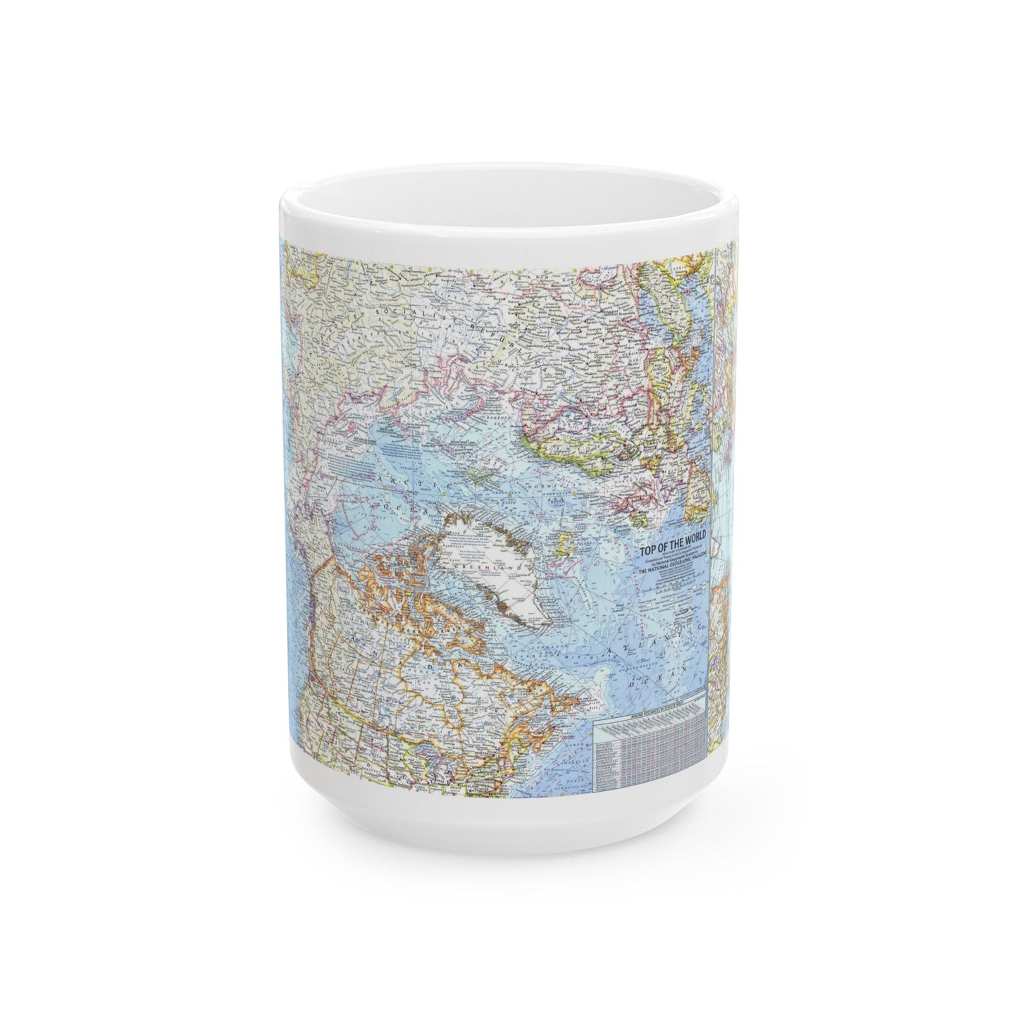 Top Of The World (1965) (Map) White Coffee Mug-15oz-The Sticker Space