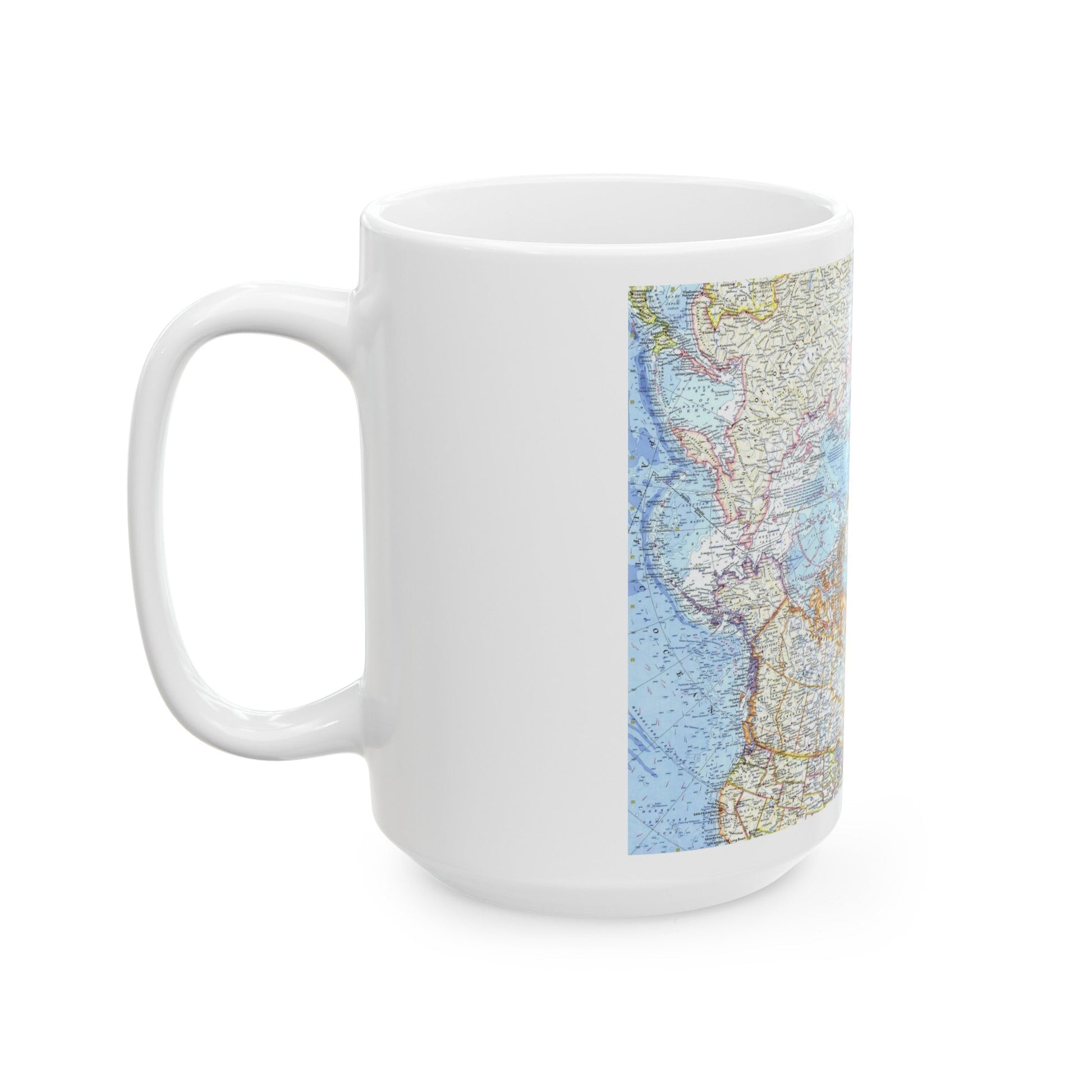 Top Of The World (1965) (Map) White Coffee Mug-The Sticker Space