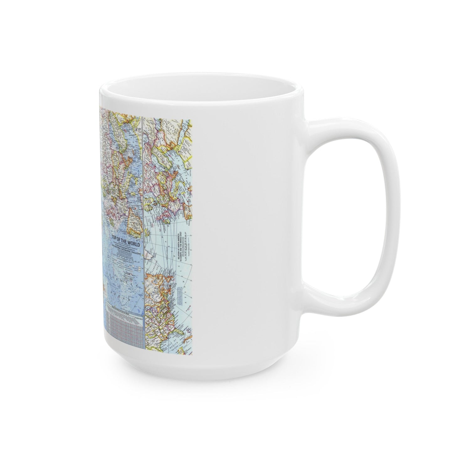 Top Of The World (1965) (Map) White Coffee Mug-The Sticker Space