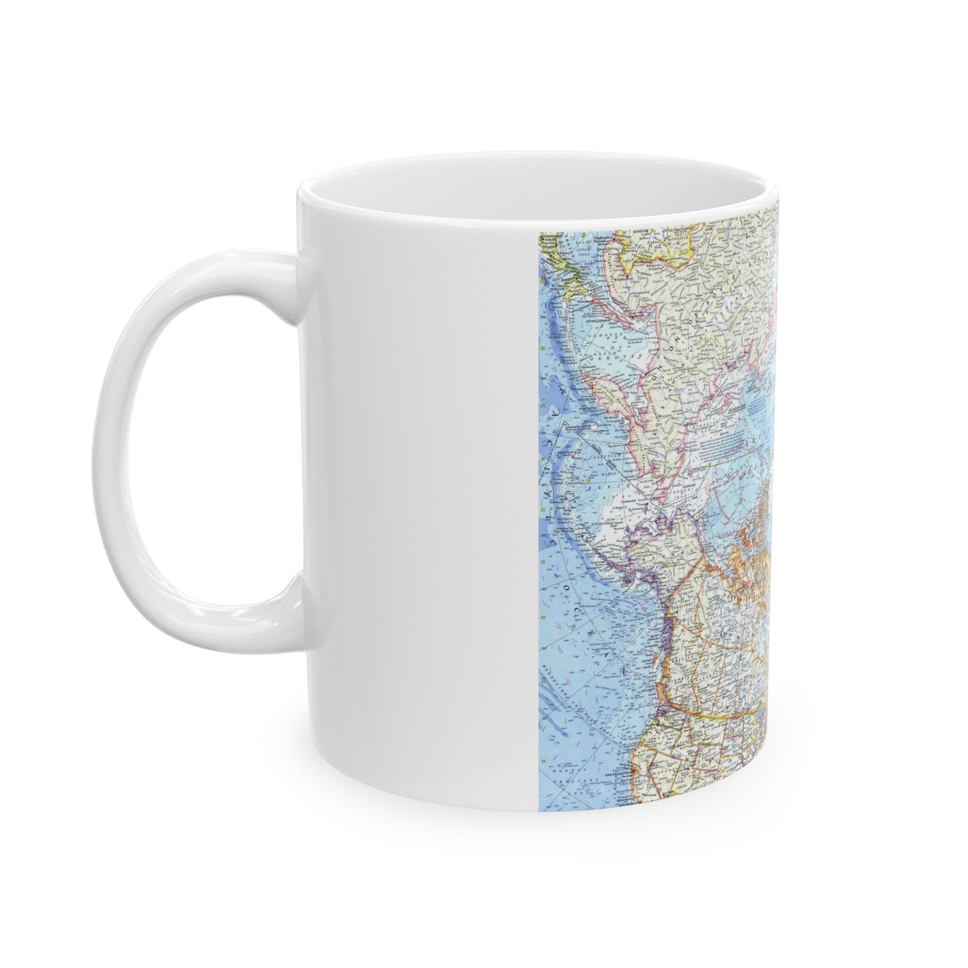 Top Of The World (1965) (Map) White Coffee Mug-The Sticker Space