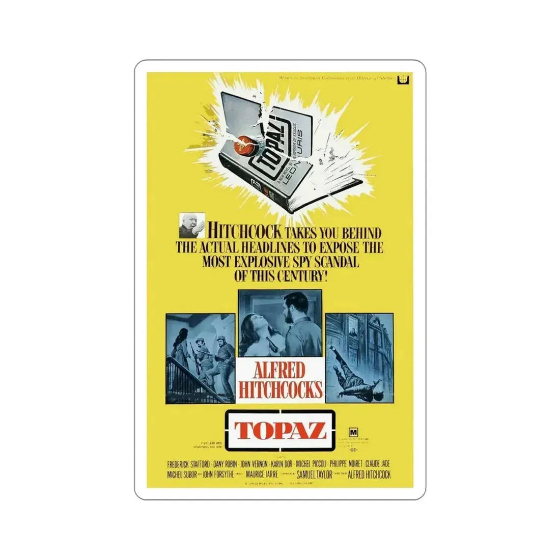 Topaz 1969 Movie Poster STICKER Vinyl Die-Cut Decal 6 Inch - The Sticker Space