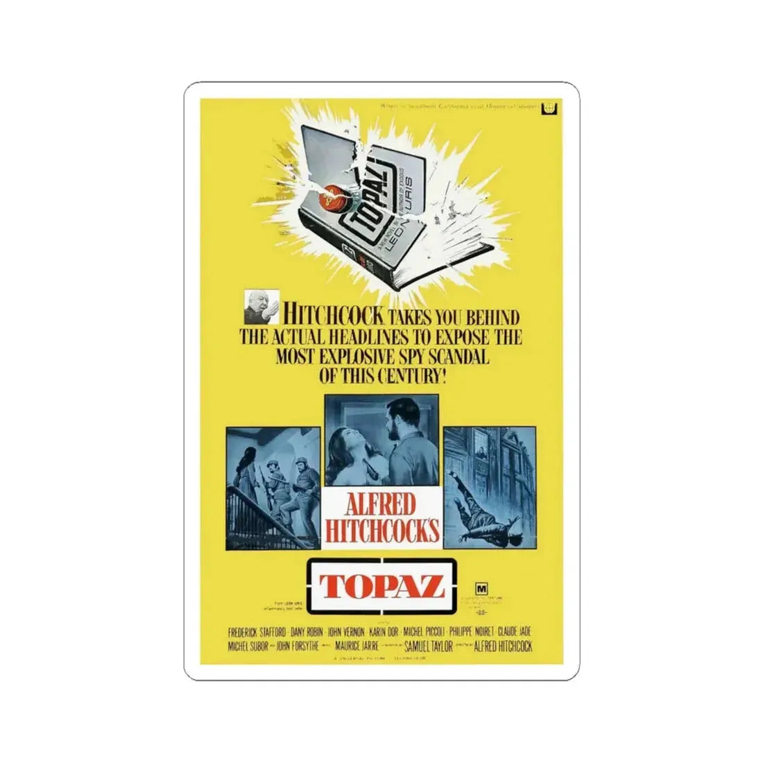 Topaz 1969 Movie Poster - STICKER Vinyl Kiss-Cut Decal 6 Inch White - The Sticker Space