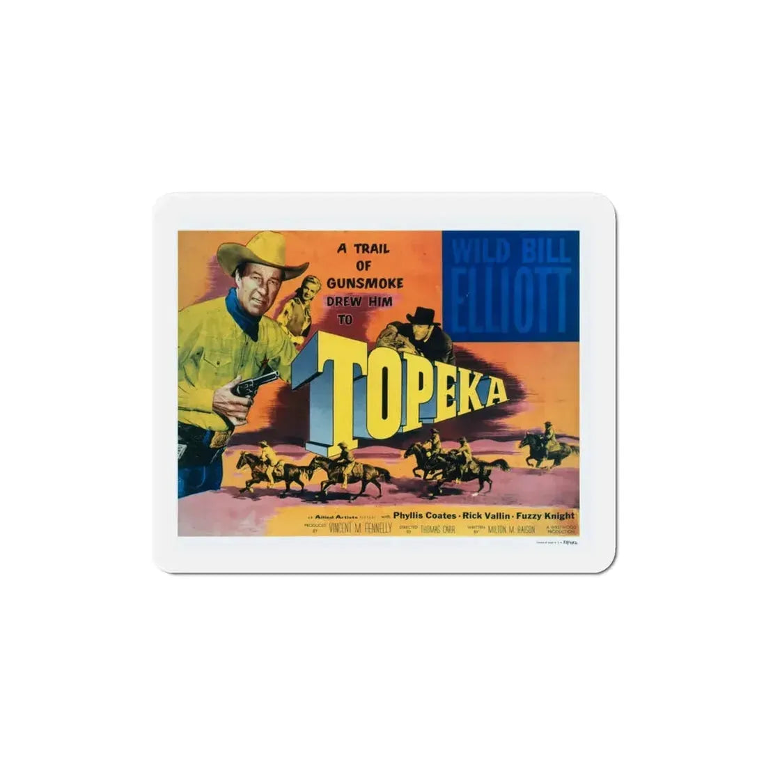 Topeka 1953 Movie Poster Refrigerator Magnet 4 Inch - The Sticker Space