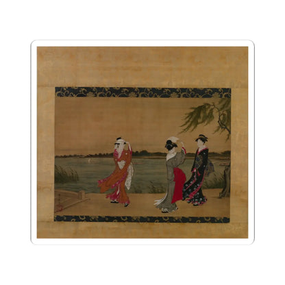 Torii Kiyonaga - Three Women on a Riverbank - early 19th century - STICKER Vinyl Kiss-Cut Decal