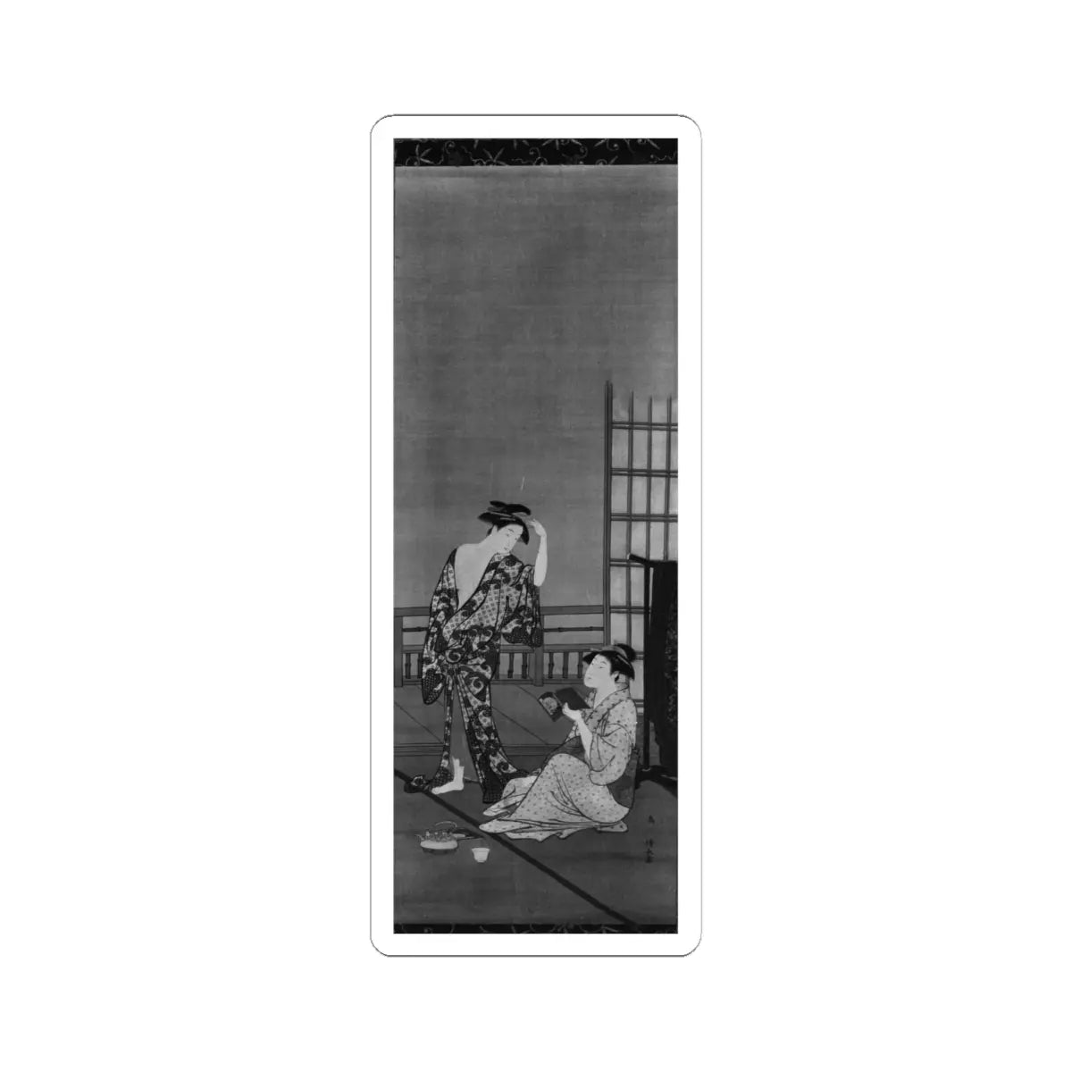 Torii Kiyonaga - Two Beauties after the Bath - 18th century - STICKER Vinyl Kiss-Cut Decal