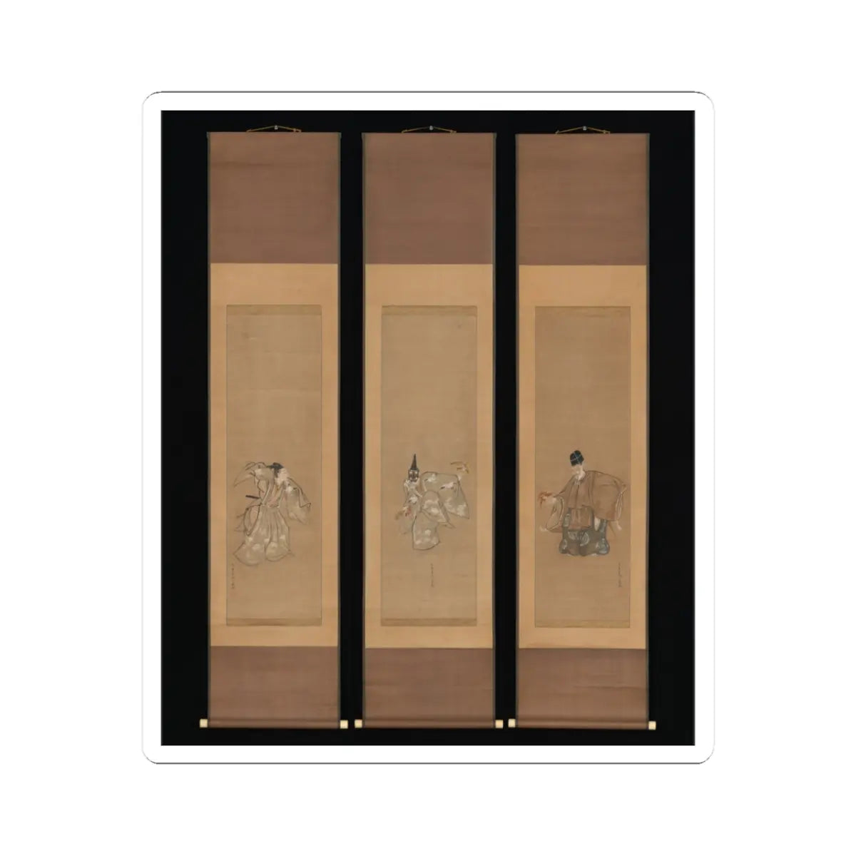 Toriyama Sekien - The Auspicious Noh Dance Okina - ca. 1790–95 v1 - STICKER Vinyl Kiss-Cut Decal