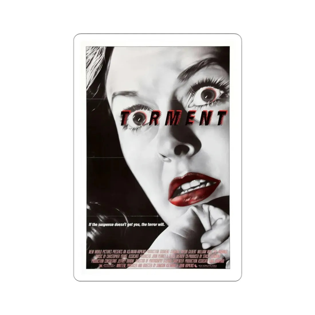 Torment 1986 Movie Poster STICKER Vinyl Die-Cut Decal 3 Inch - The Sticker Space
