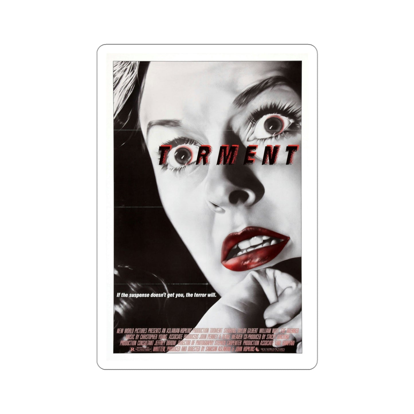 Torment 1986 Movie Poster STICKER Vinyl Die-Cut Decal-4 Inch-The Sticker Space