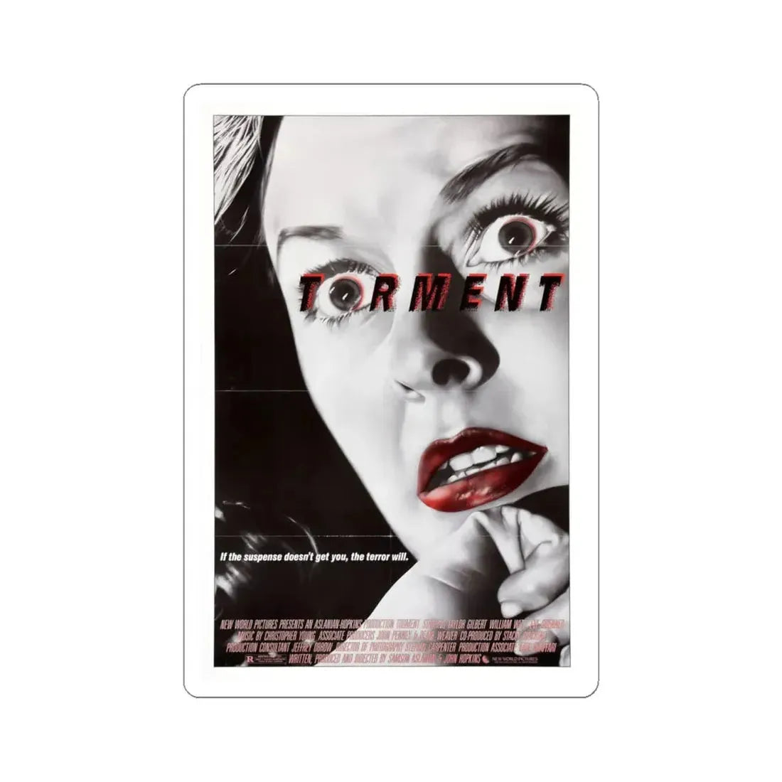 Torment 1986 Movie Poster - STICKER Vinyl Kiss-Cut Decal 6 Inch White - The Sticker Space