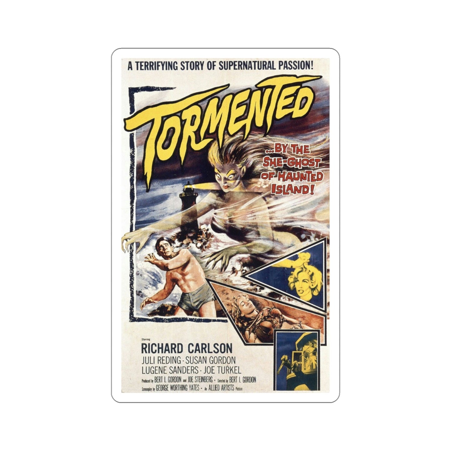 Tormented 1960 Movie Poster STICKER Vinyl Die-Cut Decal-5 Inch-The Sticker Space