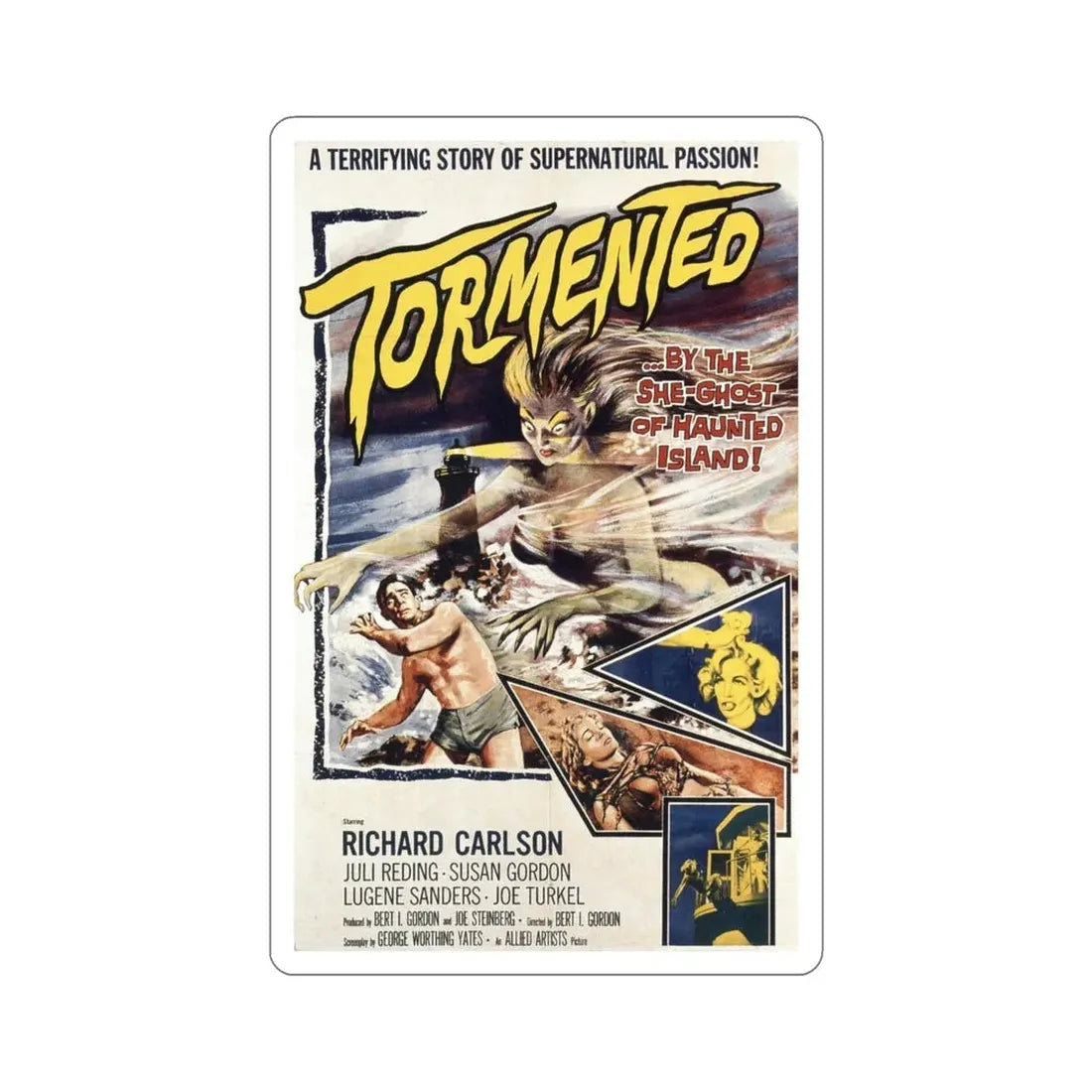 Tormented 1960 Movie Poster STICKER Vinyl Die-Cut Decal 6 Inch - The Sticker Space