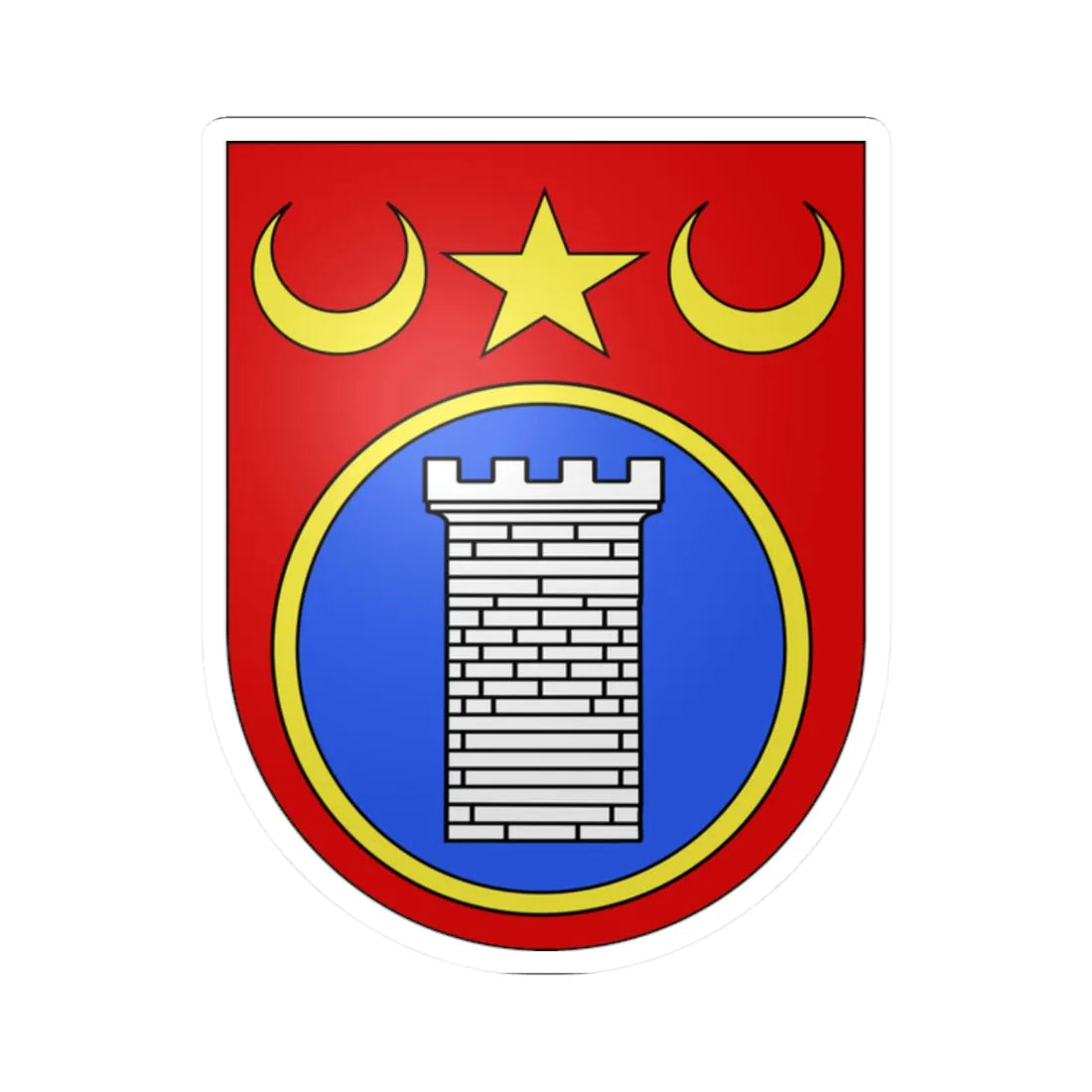 Torny-coat of arms (Switzerland) (Coat of Arms) STICKER Vinyl Kiss-Cut Decal 2 Inch White - The Sticker Space