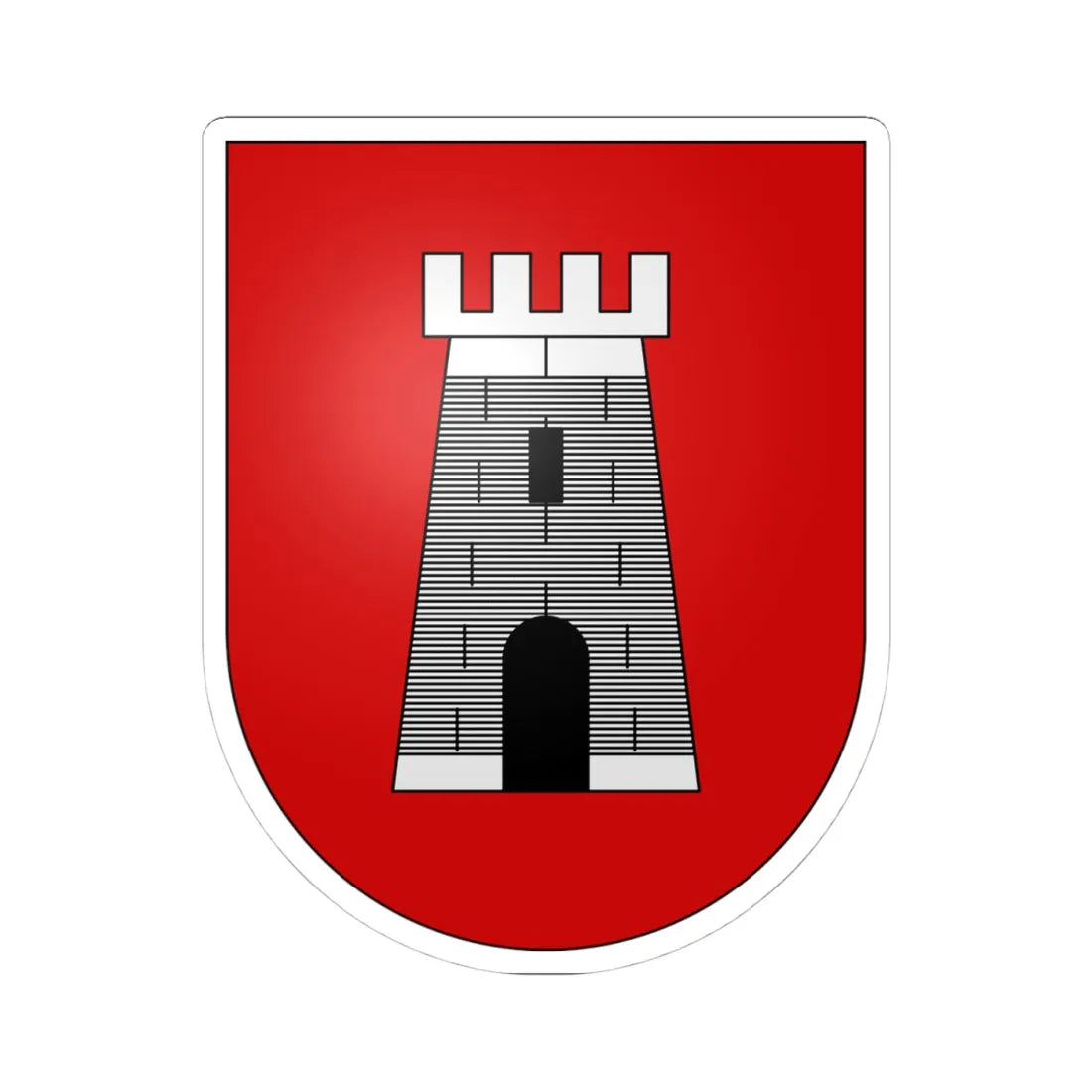 Torre-coat of arms (Switzerland) (Coat of Arms) STICKER Vinyl Kiss-Cut Decal 4 Inch White - The Sticker Space