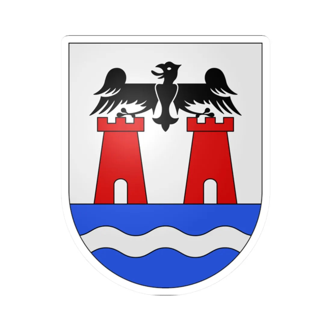 Torricella-Taverne-coat of arms (Switzerland) (Coat of Arms) STICKER Vinyl Kiss-Cut Decal 2 Inch White - The Sticker Space