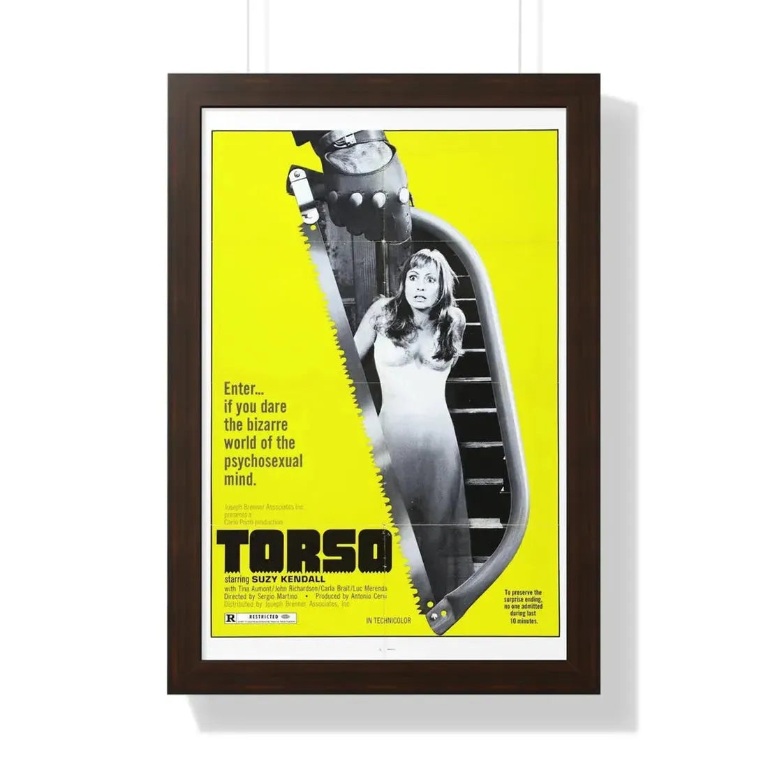 TORSO 1973 - Framed Movie Poster 16″ x 24″ Walnut - The Sticker Space