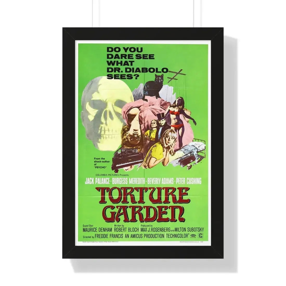 TORTURE GARDEN 1967 - Framed Movie Poster 16″ x 24″ Black - The Sticker Space