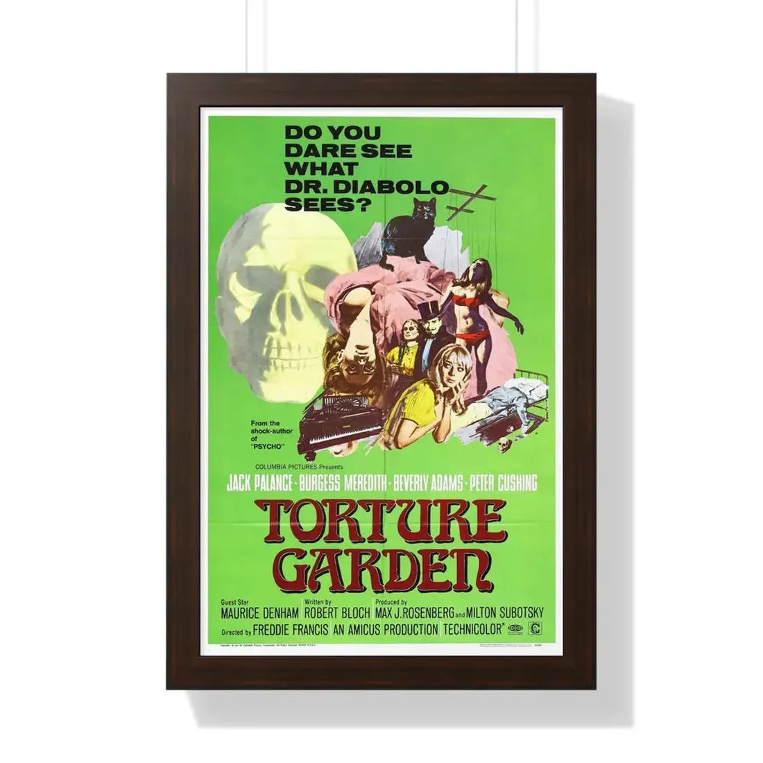 TORTURE GARDEN 1967 - Framed Movie Poster 16″ x 24″ Walnut - The Sticker Space