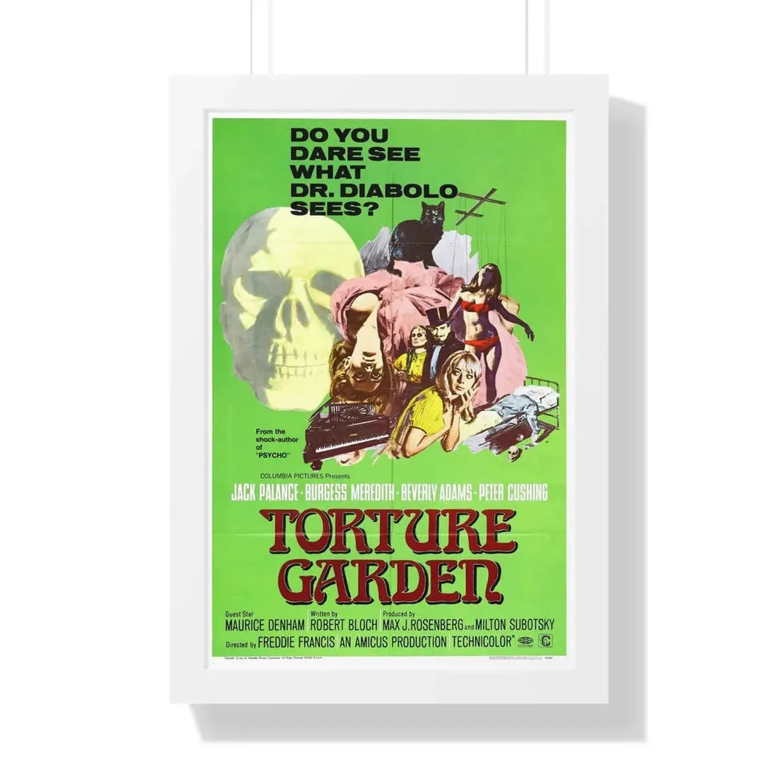 TORTURE GARDEN 1967 - Framed Movie Poster 16″ x 24″ White - The Sticker Space