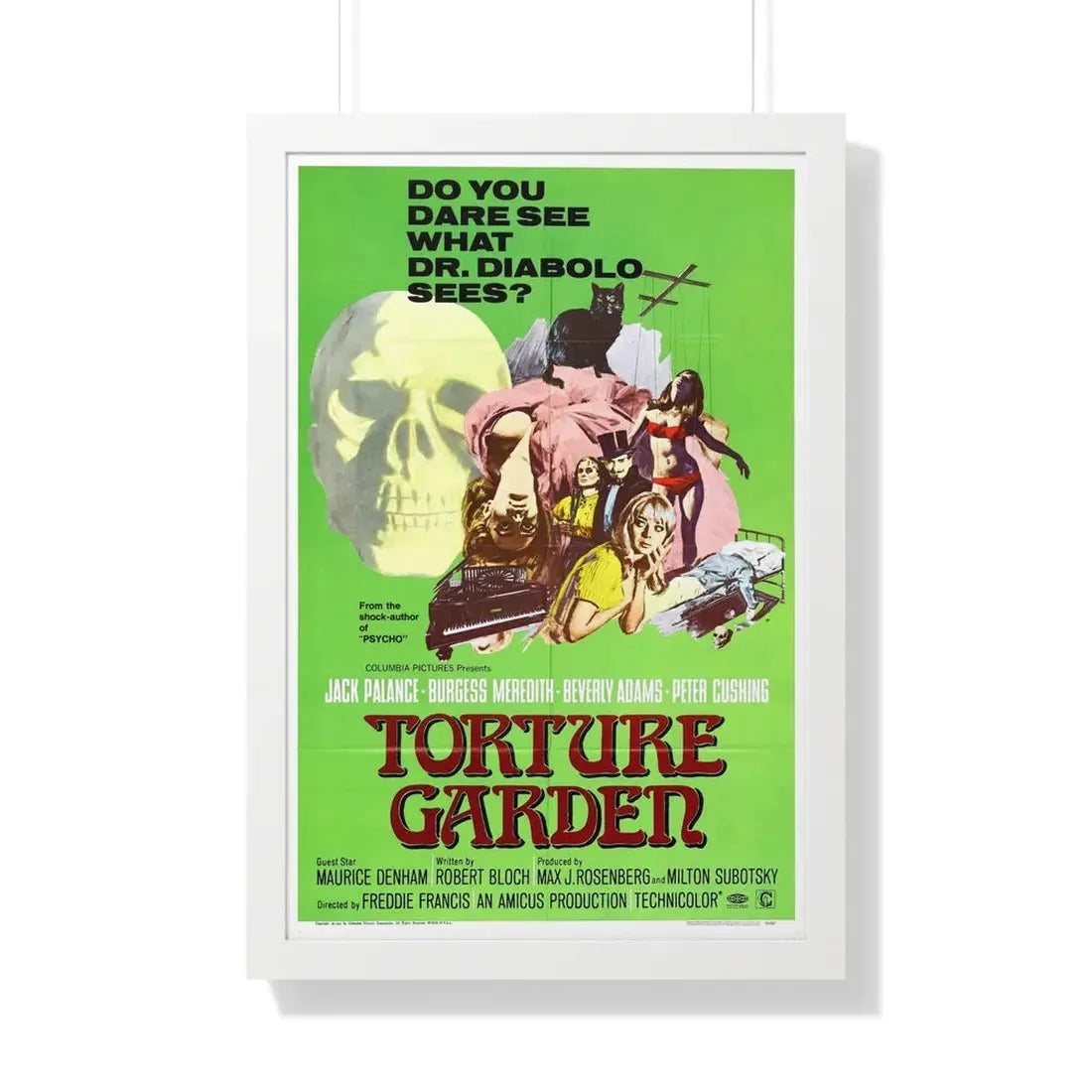 TORTURE GARDEN 1967 - Framed Movie Poster 20" x 30" White - The Sticker Space