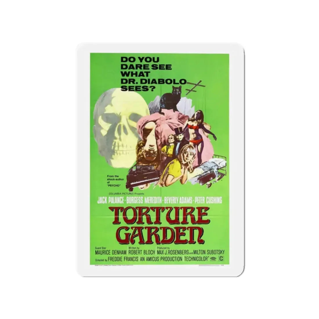 TORTURE GARDEN 1967 Movie Poster - Refrigerator Magnet 2 Inch - The Sticker Space
