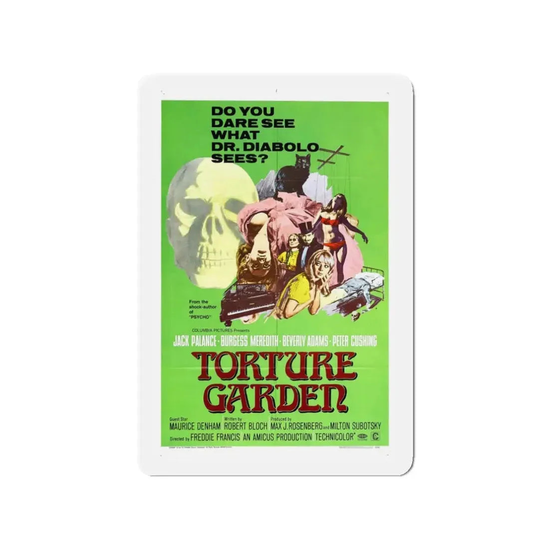 TORTURE GARDEN 1967 Movie Poster - Refrigerator Magnet 3 Inch - The Sticker Space