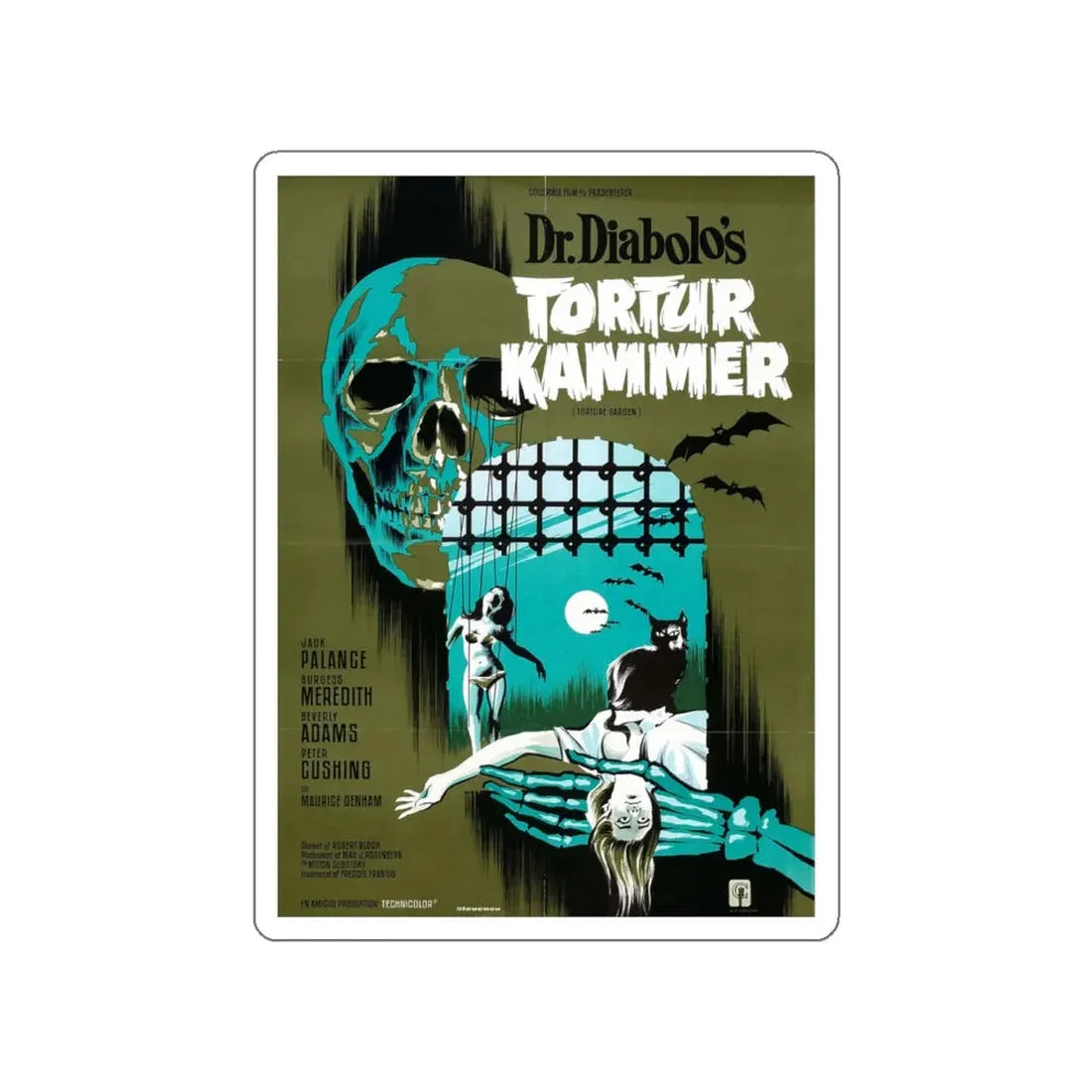 TORTURE GARDEN (2) 1967 Movie Poster STICKER Vinyl Die-Cut Decal 5 Inch - The Sticker Space